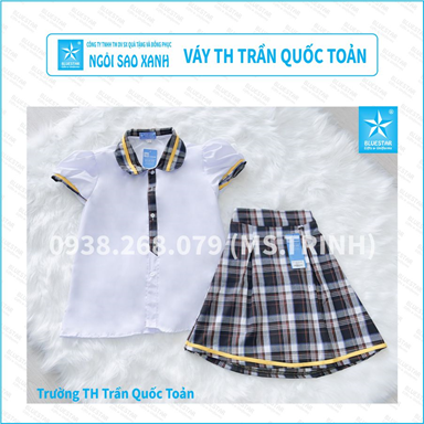 VÁY BỐ SỌC NÂU - TIỂU HỌC TRẦN QUỐC TOẢN